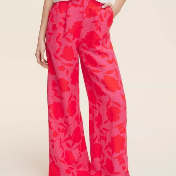 kate spade Pants - KATE SPADE New York Women's Wide Leg Pants Pink Batik Linen Comfort Boho